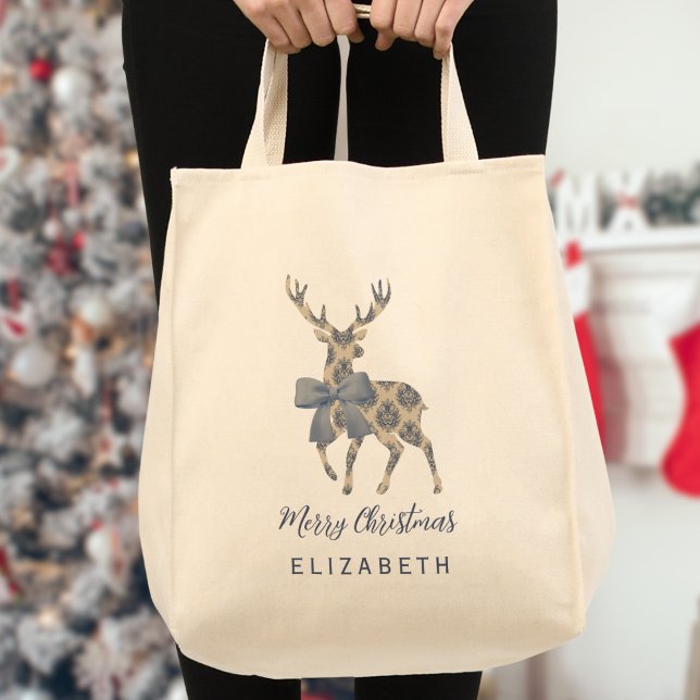 Personalised Chinoiserie Reindeer  Tote Bag (Creator Uploaded)