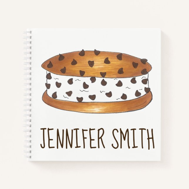 Personalised Chipwich Ice Cream Sandwich Foodie Notebook (Front)