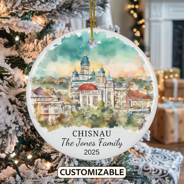 Personalised Chisinau Ornament, Moldova Gift Ceramic Ornament (Creator Uploaded)