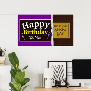 Personalised Chocolate Candy Bar Birthday Banner Poster