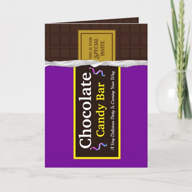 Personalised Chocolate Candy Bar Party Invitation (Front)