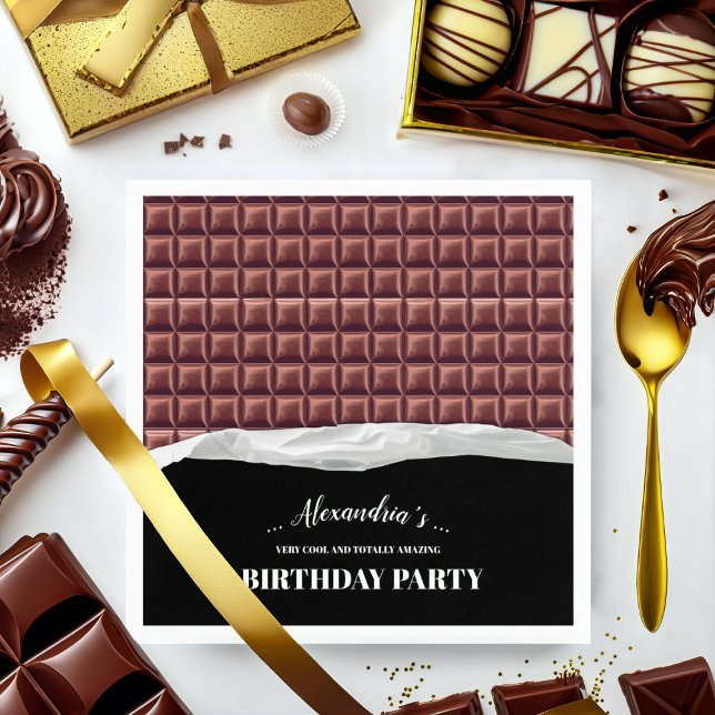 Personalised Chocolate Candy Bar Party Napkin (Creator Uploaded)