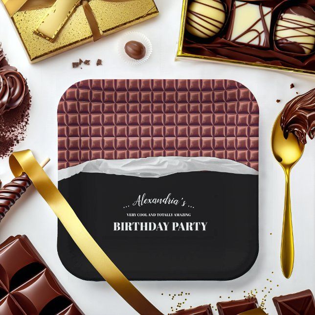 Personalised Chocolate Candy Bar Party Paper Plate (Creator Uploaded)