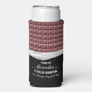 Personalised Chocolate Candy Bar Party Seltzer Can Cooler