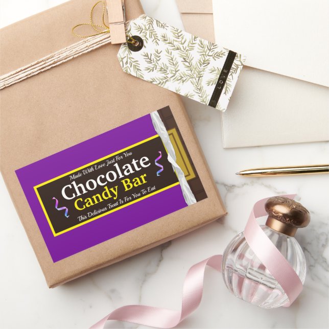 Personalised Chocolate Candy Bar Rectangular Sticker (Gifting)