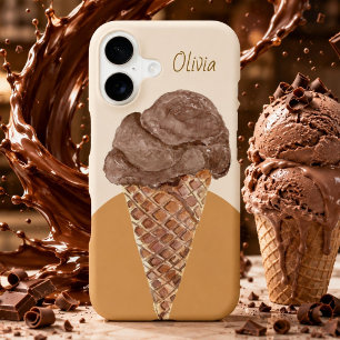 Personalised Chocolate Ice cream Watercolor