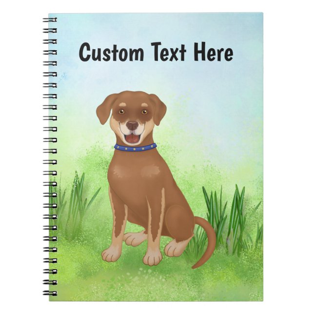 Personalised Chocolate Lab Mix Notebook (Front)