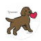 Personalised Chocolate Lab Puppy and Red Heart