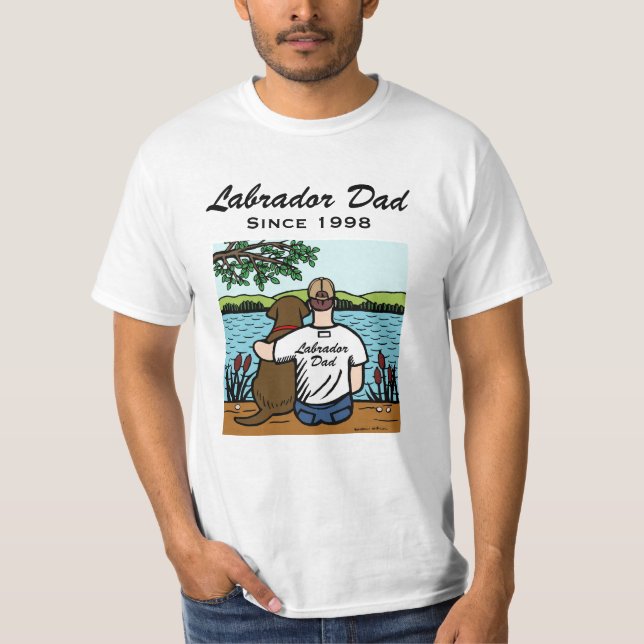 Personalised Chocolate Labrador and Dad 2 T-Shirt (Front)