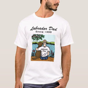 Personalised Chocolate Labrador and Dad T-Shirt