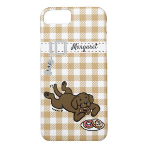 Personalised Chocolate Labrador and Doughnuts iPhone 8/7 Case