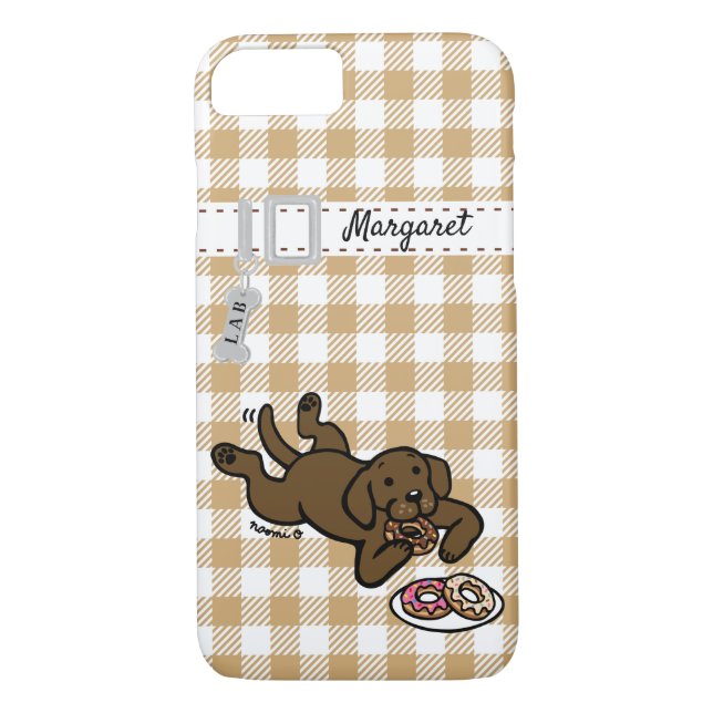 Personalised Chocolate Labrador and Doughnuts Case-Mate iPhone Case (Back)