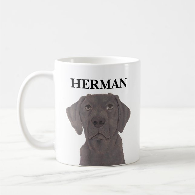 Personalised Chocolate Labrador Coffee Mug (Left)