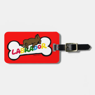 Personalised Chocolate Labrador with a full belly Luggage Tag