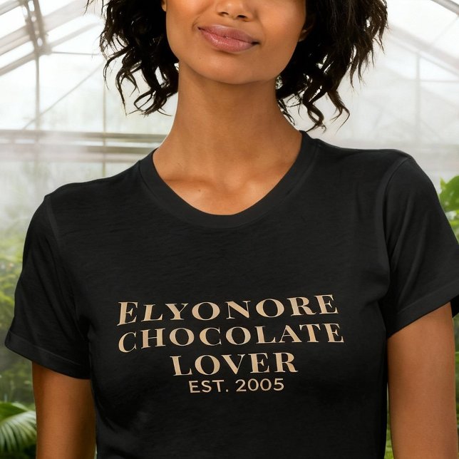 Personalised Chocolate Lover Name Established T-Shirt (Creator Uploaded)