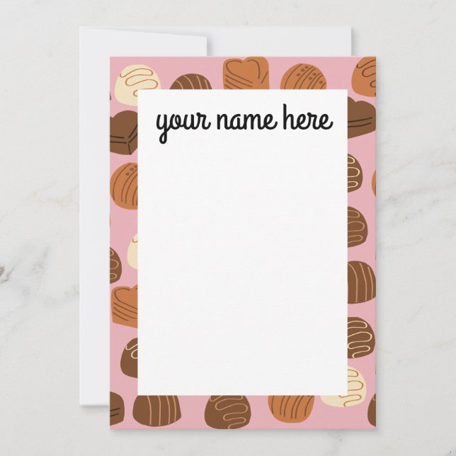 Personalised Chocolate Pralines Thank you Cards (Front)