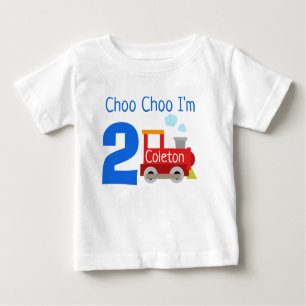 Personalised Choo Choo I'm 2 Birthday Shirt