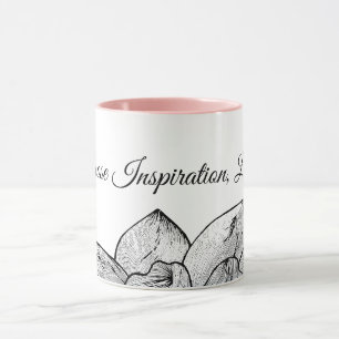 Personalised "Choose Inspiration" Pink Floral Mug