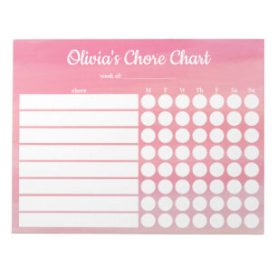 Personalised Chore Chart Notepad
