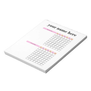 Personalised Chore Chart Notepad