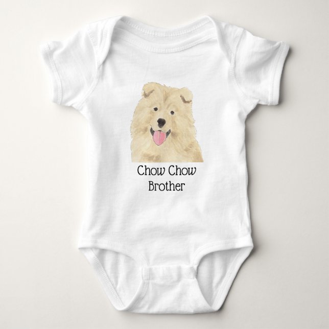 Personalised Chow Chow Dog Baby Bodysuit (Front)