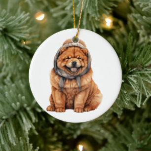 Personalised Chow Chow Dog Ceramic Ornament