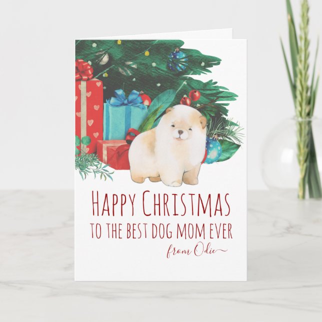 Personalised Chow Chow Mum Christmas Holiday Card (Front)