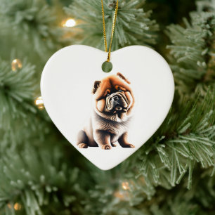 Personalised Chow Chow Puppy Ceramic Ornament