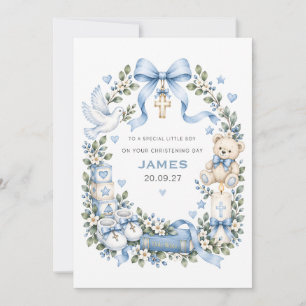 Personalised Christening Card for Boy   Baptism