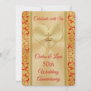 Personalised Christian 50th Anniversary Invitation