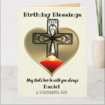 Personalised Christian Birthday Card For Son<br><div class="desc">Custom Personalised Christian Birthday card for Son or son-in-law. Custom religious theme happy birthday card design for him.</div>