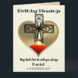 Personalised Christian Birthday Card For Son<br><div class="desc">Custom Personalised Christian Birthday card for Son or son-in-law. Custom religious theme happy birthday card design for him.</div>