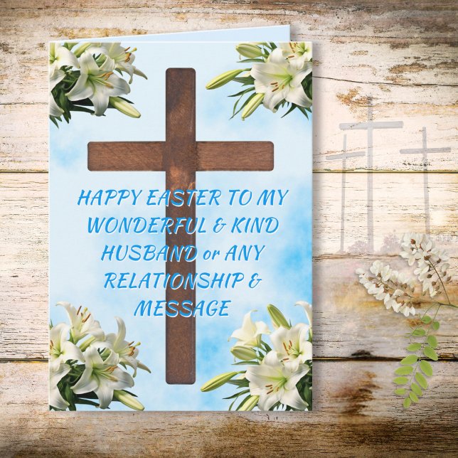 Personalised Christian, Easter Card for Husband (Custom, Happy Easter to my Husband. Easter Card for Him. Happy Easter Husband.. Easter card husband.)