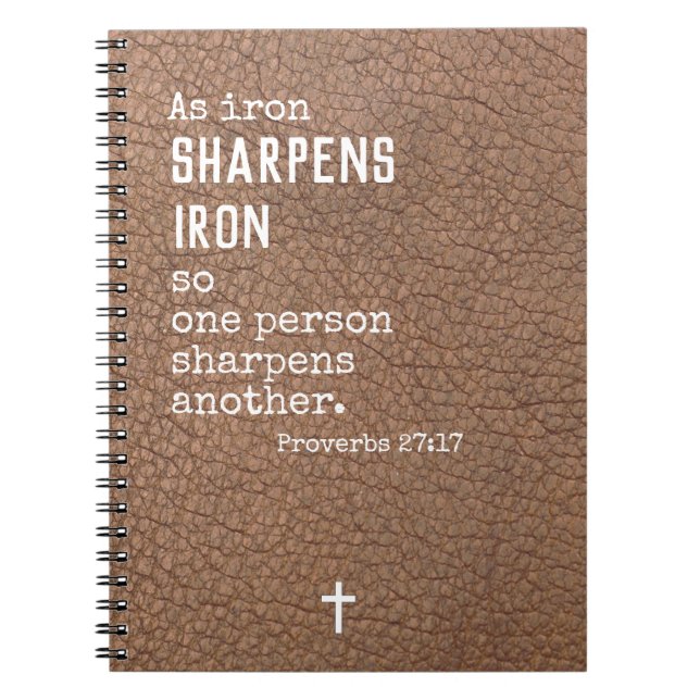 Personalised Christian Gifts for Men-Brown Leather Notebook (Front)