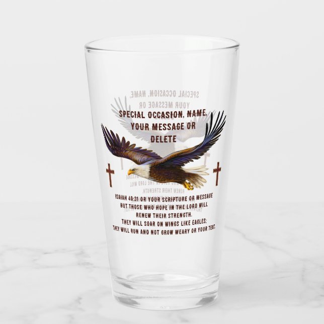 Personalised Christian Gifts for Men, Dad, Friends Glass (Back)