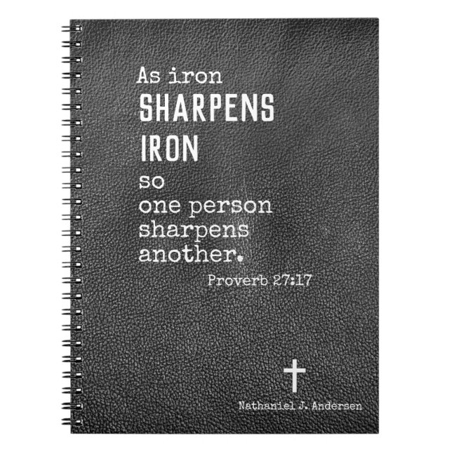 Personalised Christian Gifts for Men- Proverbs Notebook (Front)