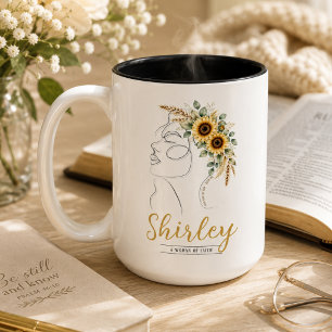 Personalised Christian My God, Your God Sunflower Two-Tone Coffee Mug