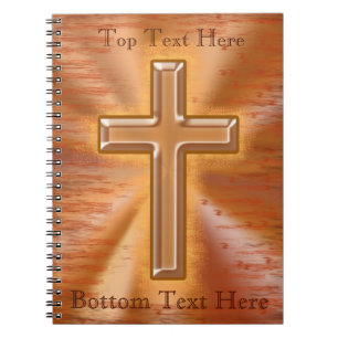 Personalised Christian Notebooks with Gold CROSS