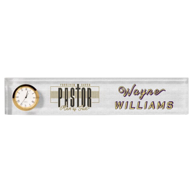 Personalised Christian Pastor Desk Nameplate (Front)