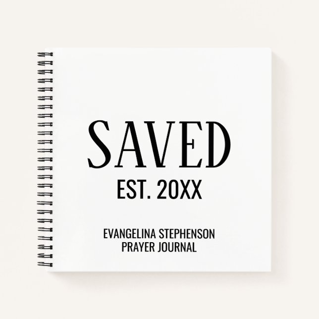 Personalised Christian Saved Established Prayer  Notebook (Front)