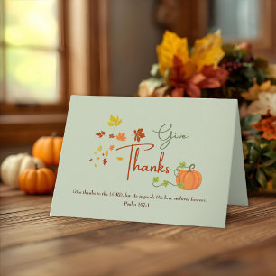 Personalised Christian Thanksgiving   Family Name  Holiday Card