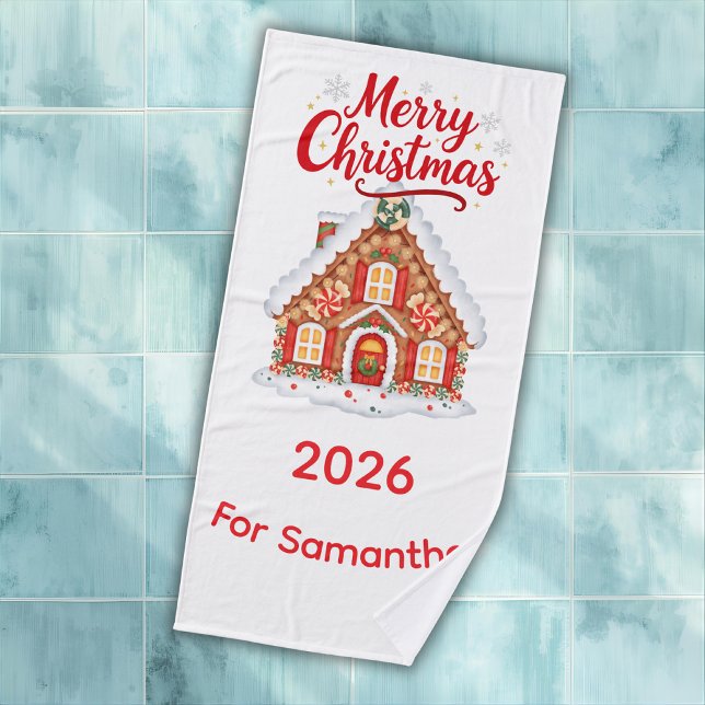 Personalised Christmas 2026 Bath Towel  (Creator Uploaded)