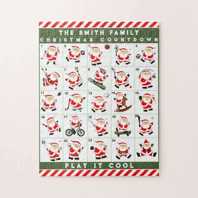 personalised Christmas Advent Calendar Jigsaw Puzzle (Vertical)
