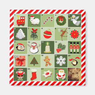 personalised Christmas Advent Calendar Magnet