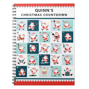 personalised Christmas Advent Calendar Notebook