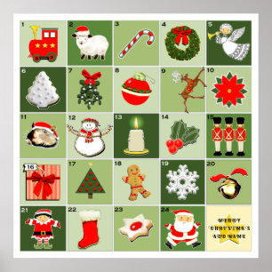 personalised Christmas Advent calendar Poster