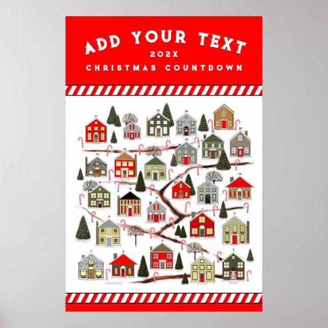 Personalised Christmas Advent Calendar Poster (Front)