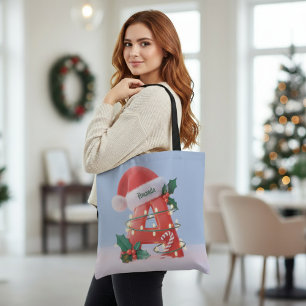 Personalised Christmas Alphabet 'A' Tote Bag