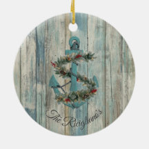 Personalised Christmas Anchor Ceramic Ornament