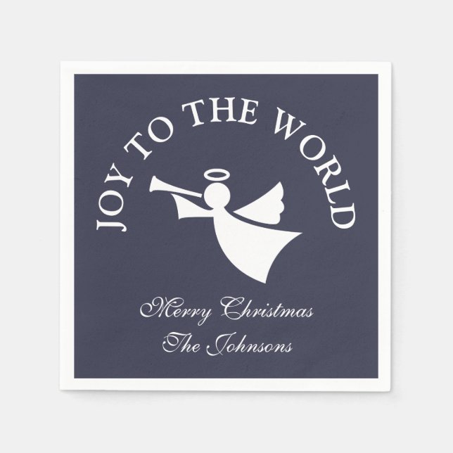 Personalised Christmas angel paper nakpins Napkin (Front)
